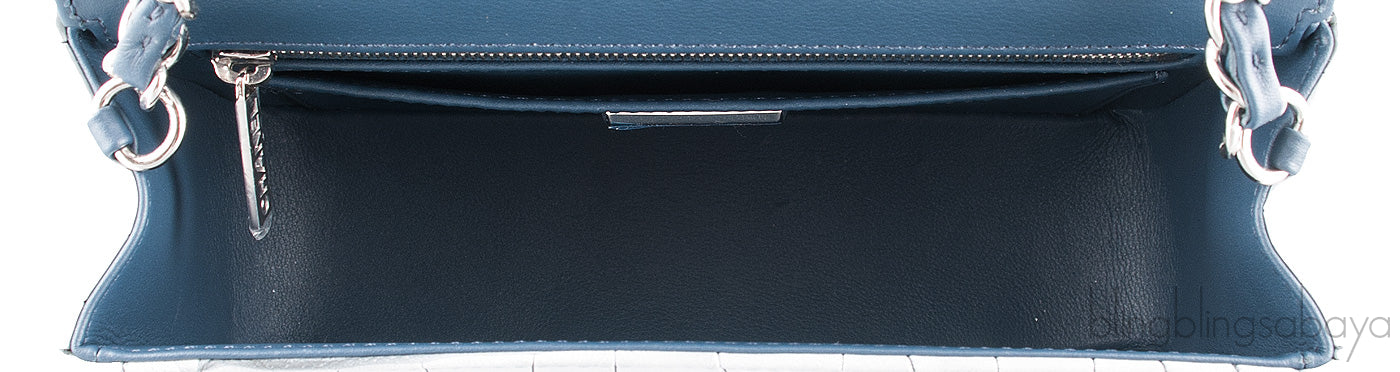Grey Bi-Color Croc Mini Bag