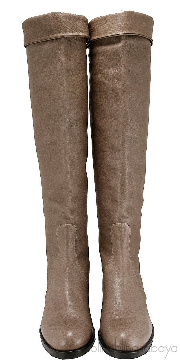 Brown Flat Knee High Boots