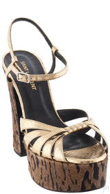 Gold Python Candy Platform Sandals