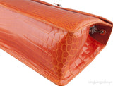 Orange Cornelia Lunch Box Crocodile Bag