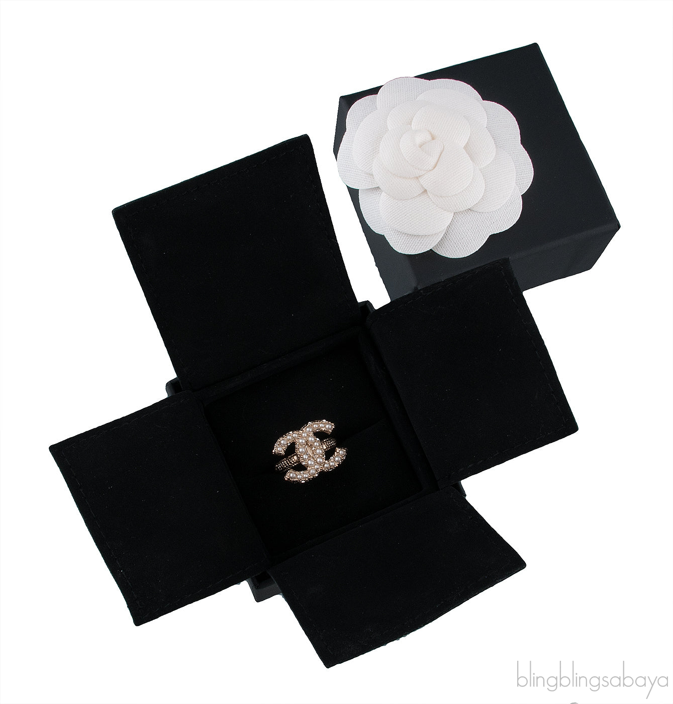 Pearl CC Logo Ring