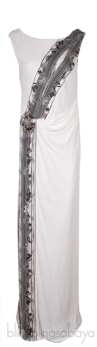 White Sleeveless Printed Dress