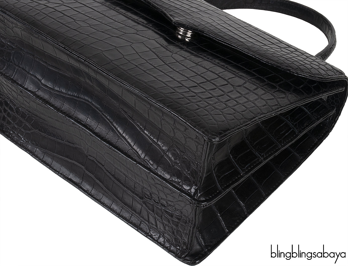 Maxime Black Crocodile Bag