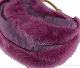 Purple Fur Crystal Handbag