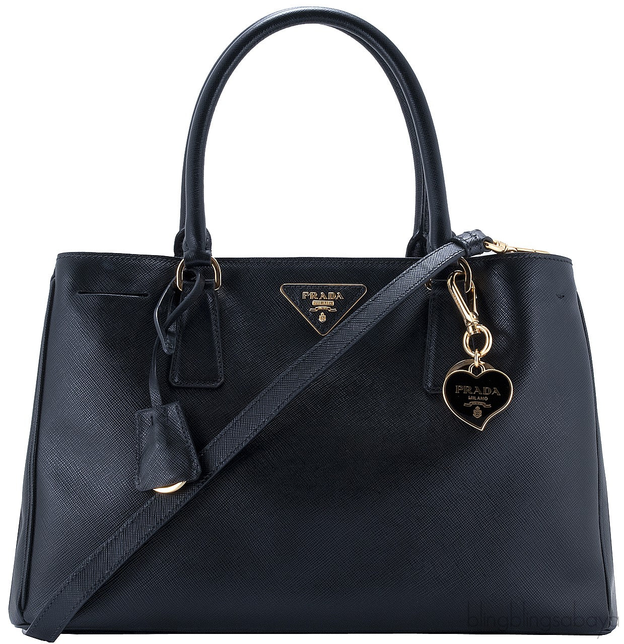 Black Saffiano Lux Leather Tote