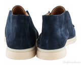 Navy Blue Open Walk Suede Loafer