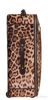 Leopard Pony Hair Medium Luggage Trolley