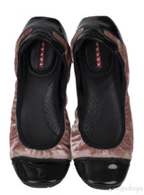 Prada Sport Beige Velvet Ballet Flats
