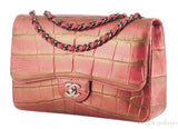 Red Brick Metallic Gold Crocodile