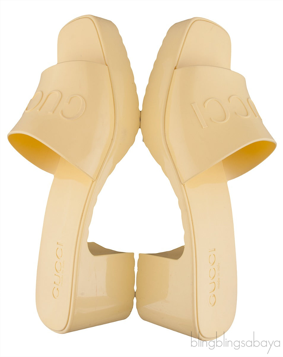 Yellow Rubber Slide Sandals