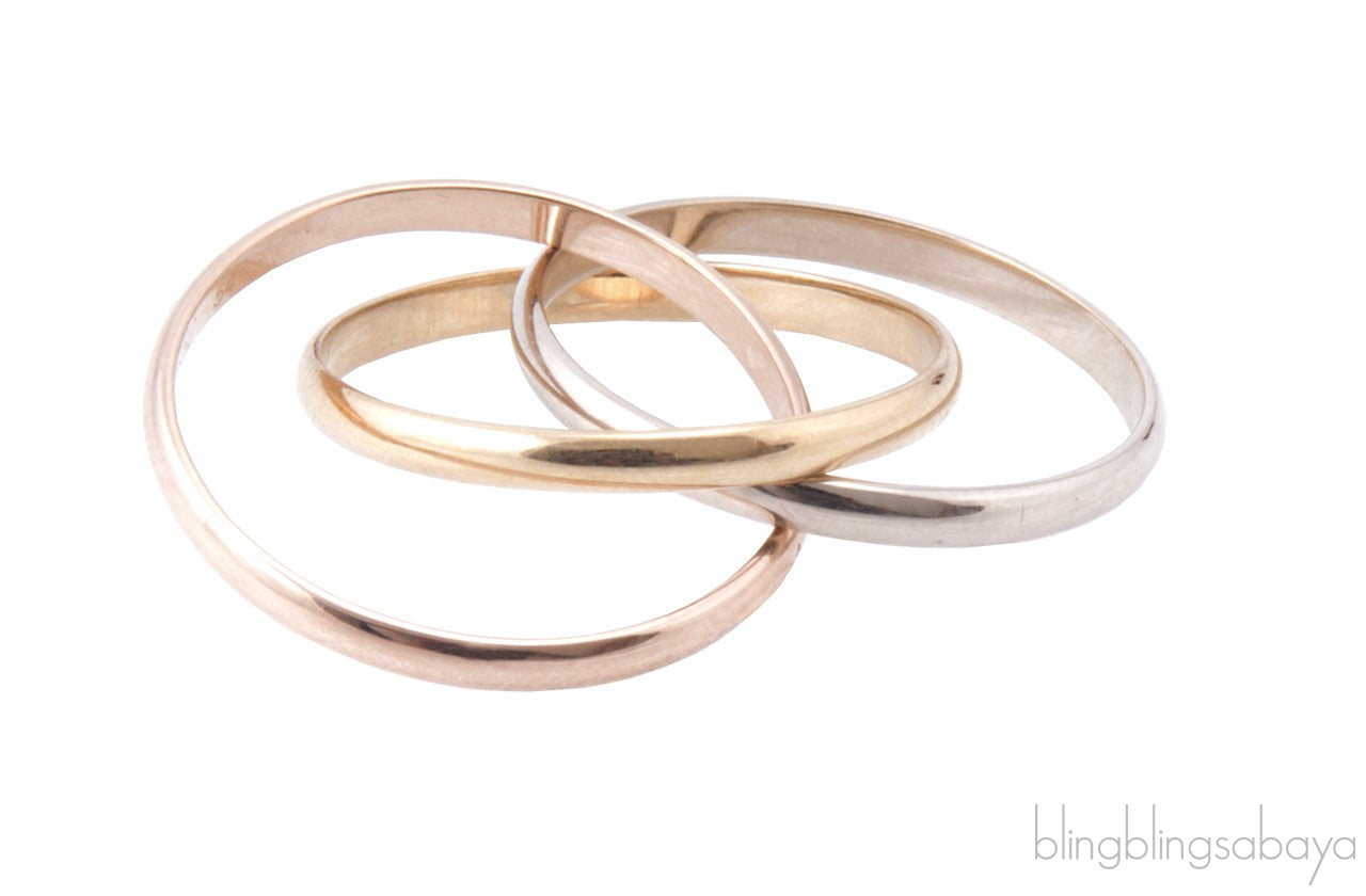 Tricolor Gold Trinity Ring