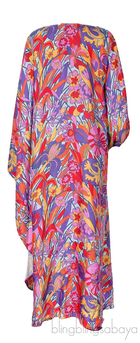 Opera Asymmetric Floral-print Maxi Dress