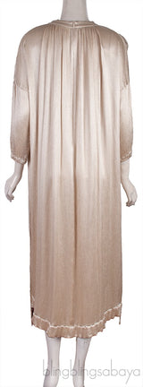 Metallic Light Gold Button Front Dress