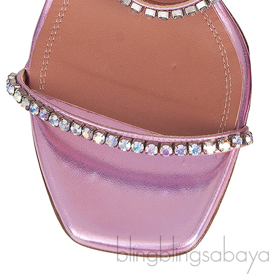 Crystal Embellished Leather Sandals
