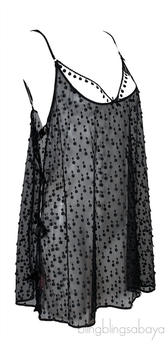 Black Mesh Sheer Cami Top