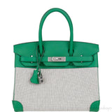 Birkin 30 Toile H Swift Vert Vertigo Ecru Noir PHW
