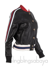 Gucci Black Hollywood Bomber Leather Jacket