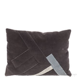 Fendi F Rectangular Grey Velvet Cushion