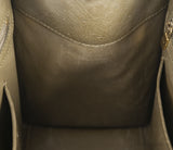 Olive Green Ostrich Top Handle Bag