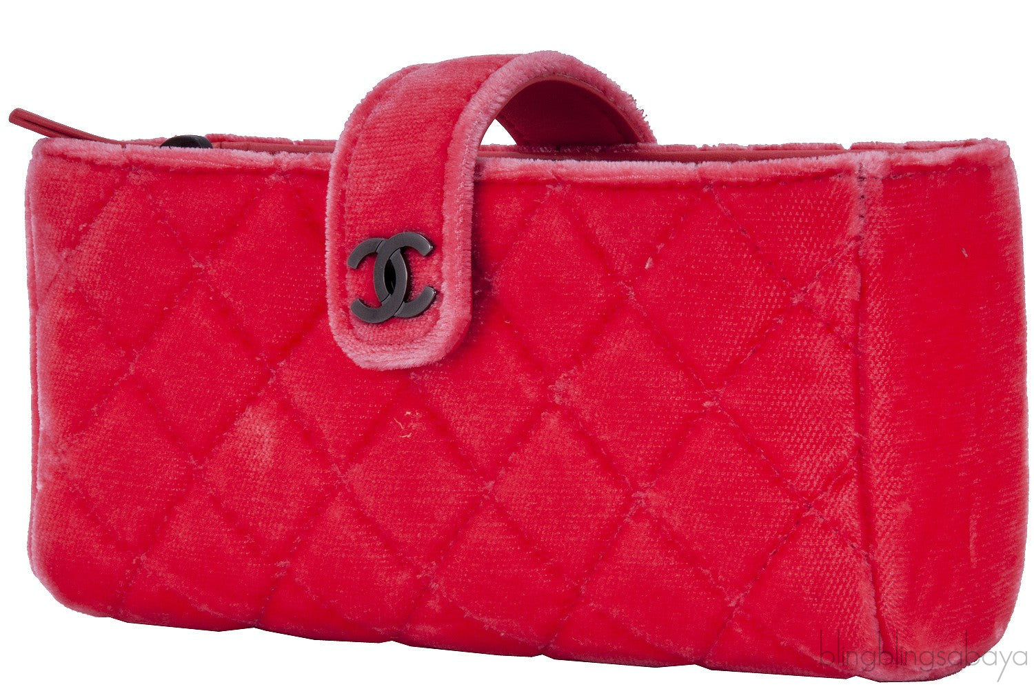 Velvet Orange Small Clutch w/ Chain