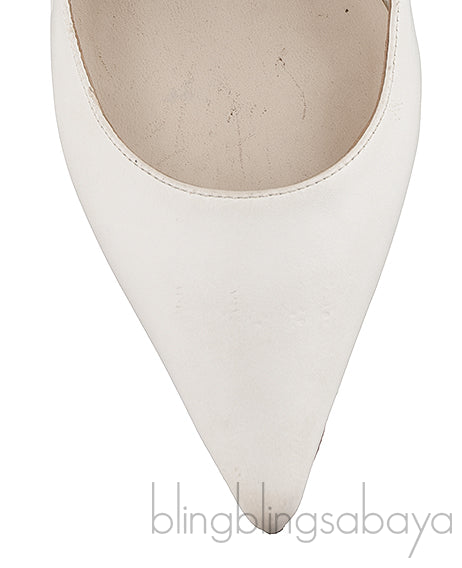 White Pointed Multicolor Crystal Heels