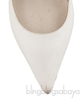 White Pointed Multicolor Crystal Heels
