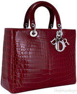 Lady Dior Crocodile Red Braise