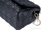 Black Leather Cannage Shoulder Bag