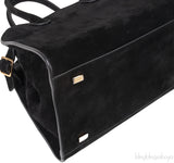 Soft Margaux 10 Black Suede Leather Bag