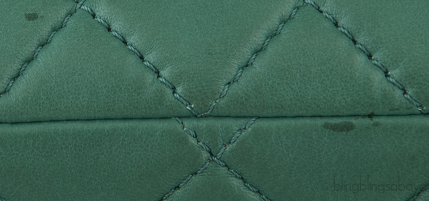 Green Quilted Single Flap Maxi GHW
