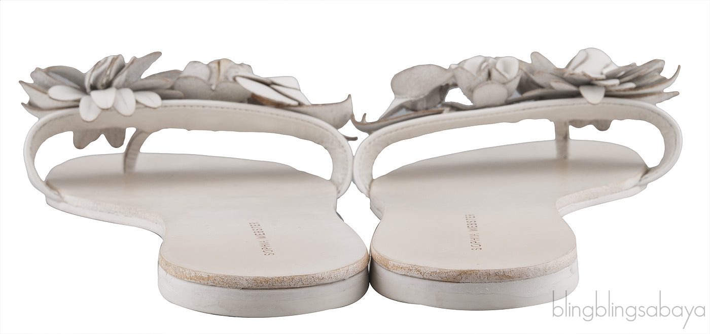 Lilico Appliquéd White Leather Sandals