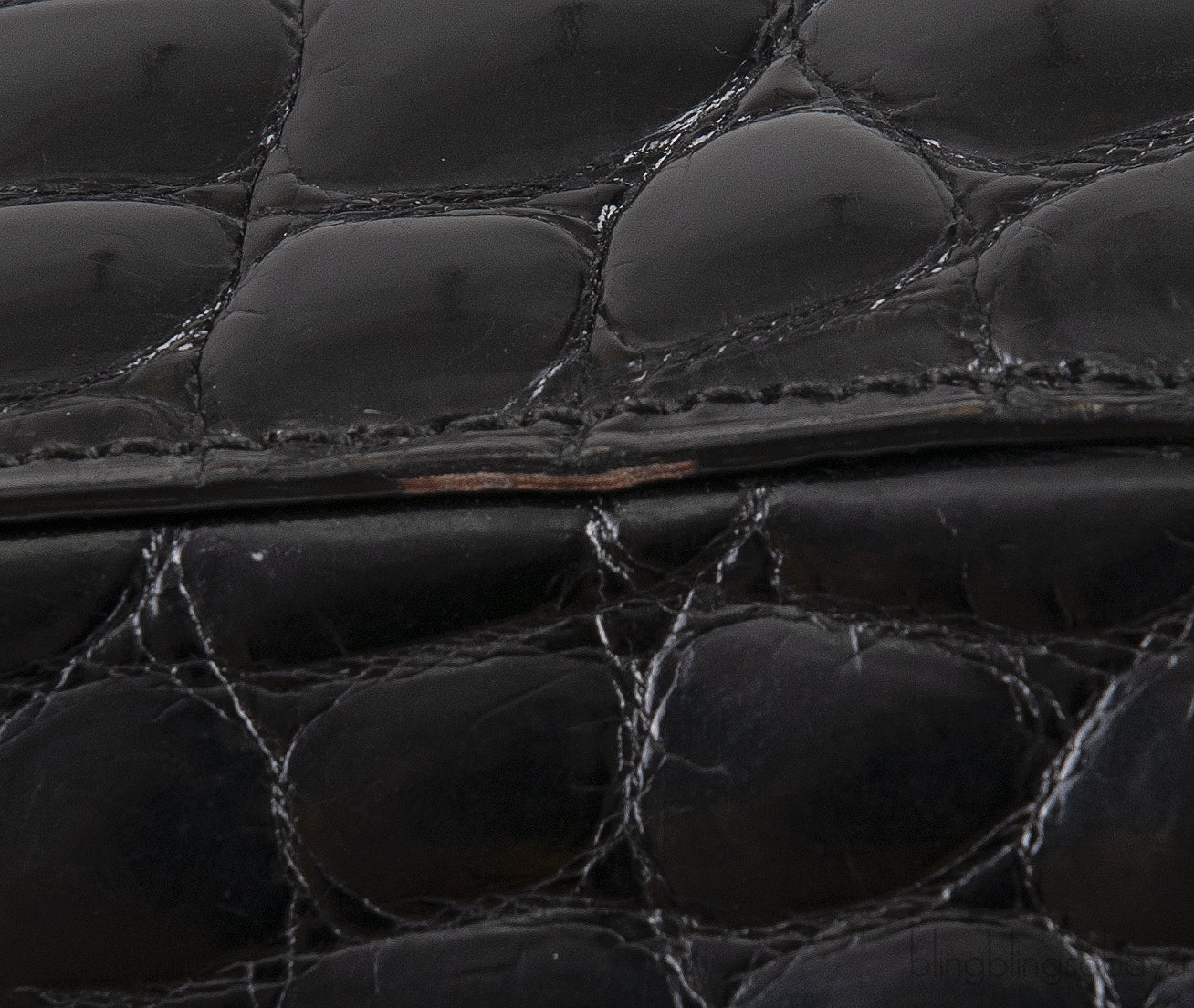 Black Crocodile Top Handle Bag