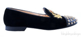 Intern Flat Velvet Spikes Loafer