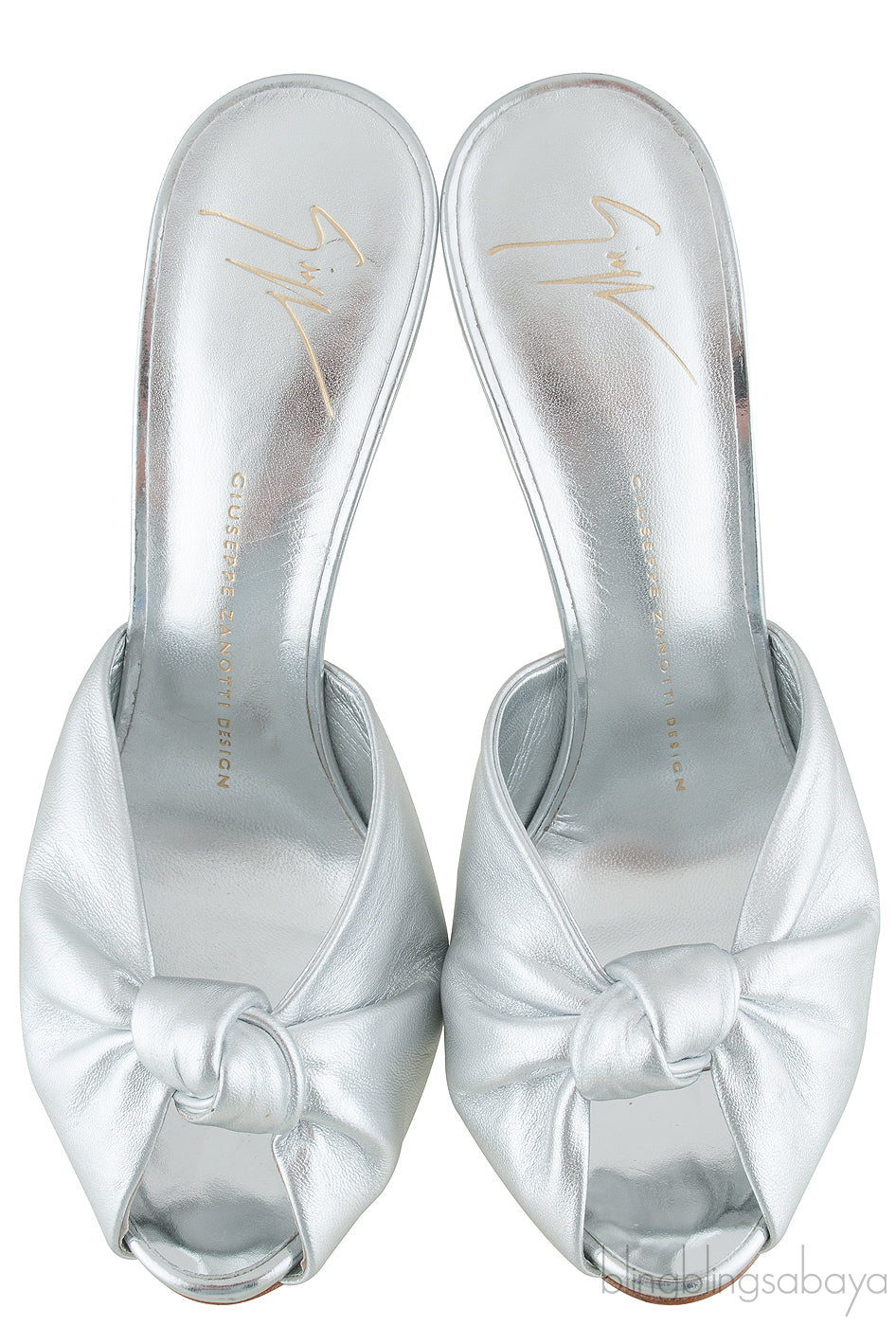 Silver Leather Mule