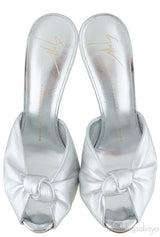 Silver Leather Mule