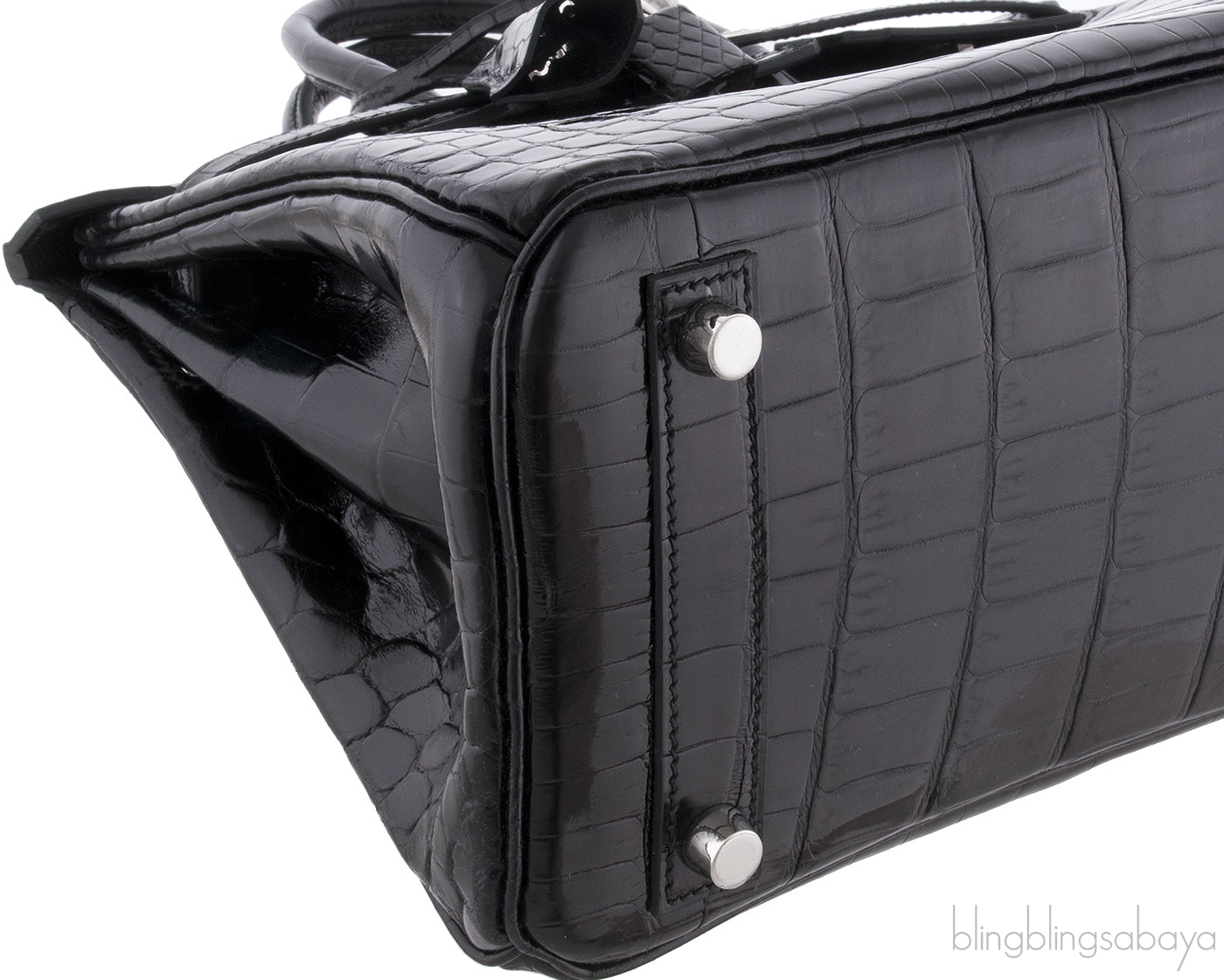 Birkin 25 Black Crocodile PHW