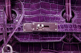 Birkin 35 Amethyst Porosus Crocodile