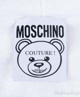 White Reverse Embroiderie Bear Hoodie
