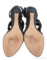 Christian Dior Black Wedge Strappy Heels