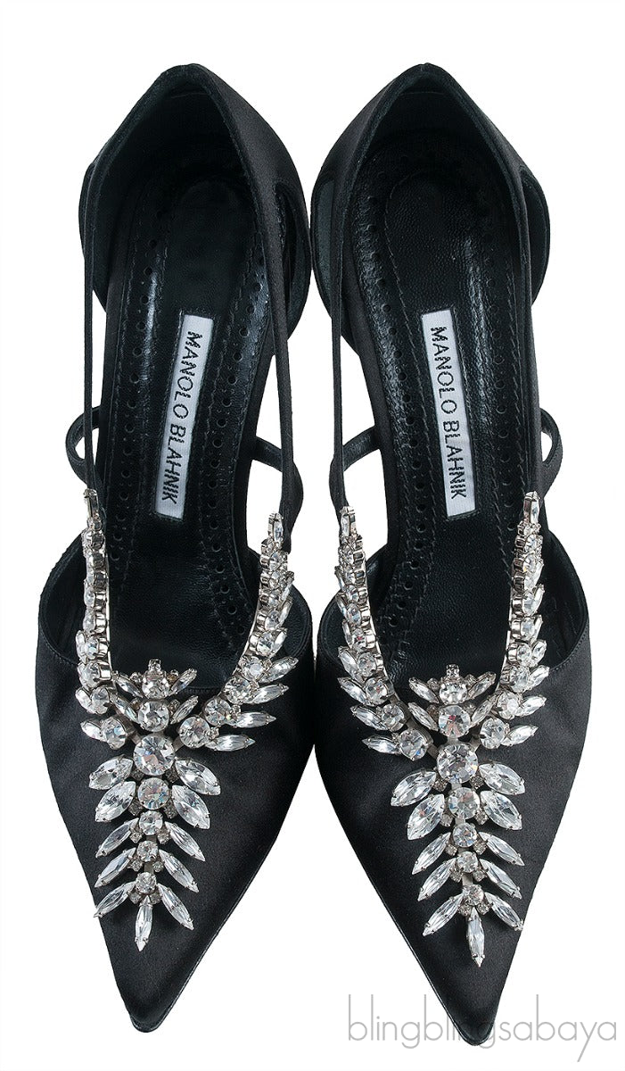 Lala Black Crystal Heels