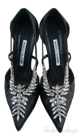 Lala Black Crystal Heels