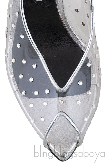 PVC Crystal Slingback Heels