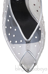 PVC Crystal Slingback Heels