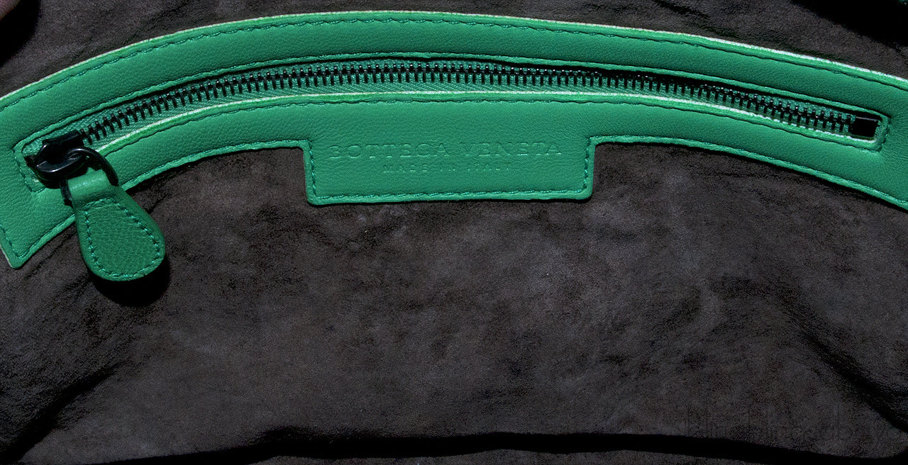 Green Intrecciatio Clutch Crossbody Bag
