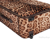 Leopard Pony Hair Medium Luggage Trolley