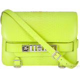 Neon Green Python PS11 Shoulder Bag