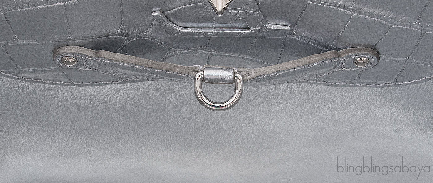 Capucine PM Alligator Argent