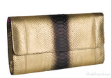 Gold & Black Python Clutch