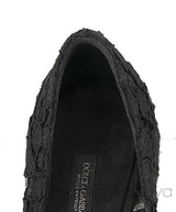 Dolce & Gabbana Black Lace Crystal Bow Heels