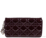 Dior Plum Cannage Patent Continental Wallet